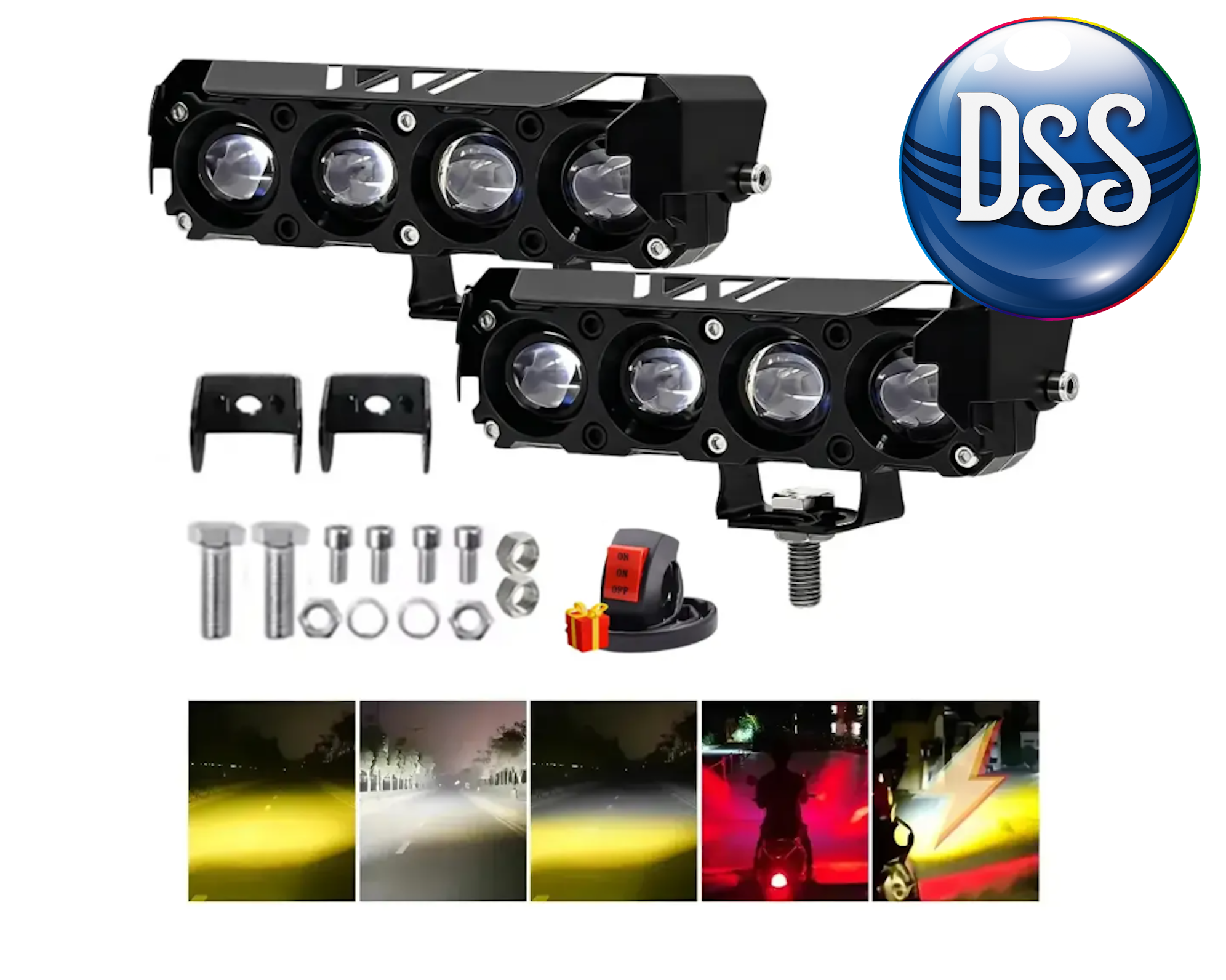 Par de Barras De Luz Led Antiniebla Exploradoras De 4 Lupas