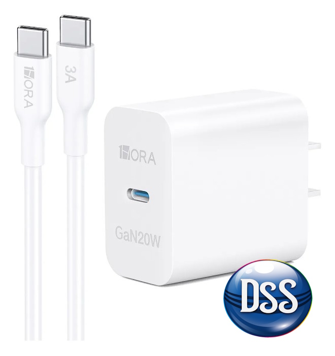 Cable y Cargador Tipo C GaN Carga Rápida PD 20W