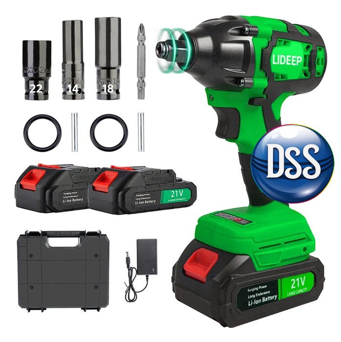 Llave de Impacto Inalámbrica 21V Potente y Portátil - Kit completo