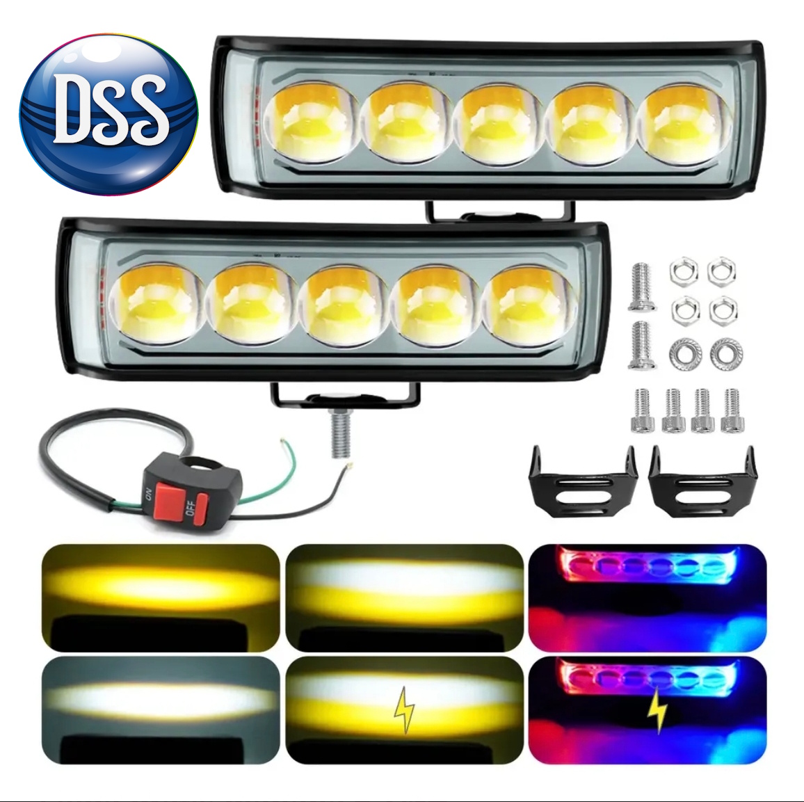 Par de Barras de luz led Antinuebla 5 Lupas 5 Modos